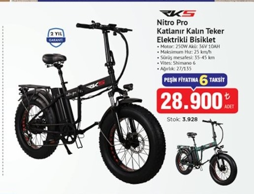 Rks Nitro Pro Katlanır Kalın Teker Elektrikli Bisiklet