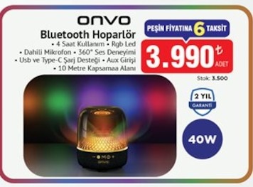 Onvo Bluetooth Hoparlor 40W