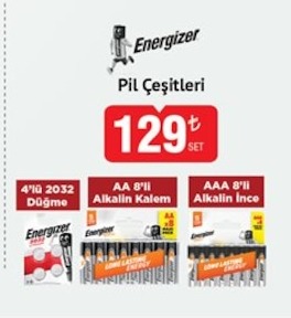 Energizer Pil Çeşitleri Set
