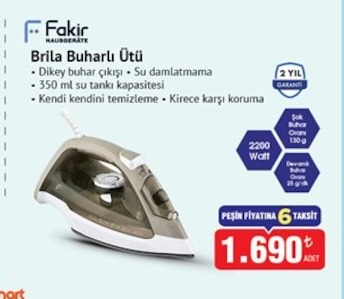 Fakir Brila Buharlı Ütü