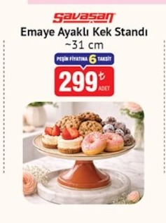 Savaasan Emaye Ayaklı Kek Standı ~31 Cm