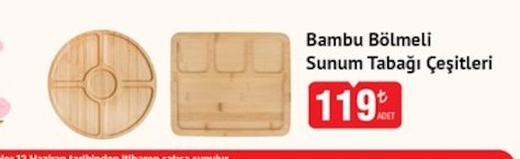Bambu Bölmeli Sunum Tabağı