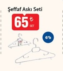 Şeffaf Askı Seti 6'Lı