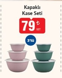Kapalkı Kase Seti 3'Lü