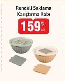 Rendeli Saklama Karıştırma Kabı Set