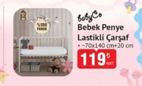 Babyco Bebek Penye Lastikli Çarşaf 1 Adet