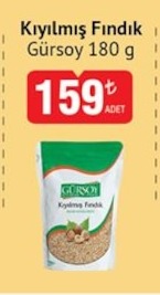 Kıyılmış Fındık Gürsoy 180 G