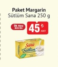 Paket Margarin Sütlüm Sana 250 G