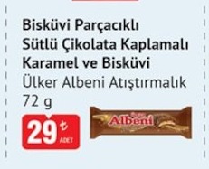 Sütlü Çikolata Kaplamalı Karamell Ve Bisküvi Ülker Albeni Atıştırmalık 72G