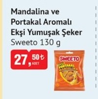 Sweeto Mandalina Ve Portakal Aromalı Ekşi Yumuşak Şeker 130G