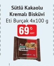 Sütlü Kakaolu Kremalı Bisküvi Eti Burçak 4X100G