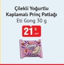 Çilekli Yoğurtlu Kaplamalı, Pirinç Patlağı Eti Gong 30G