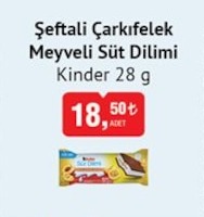 Şeftali Çarkıfelek Meyveli Süt Dilimi Kinder 28G