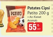 Patates Cipsi Patito 200G Acı Kanat Aromalı