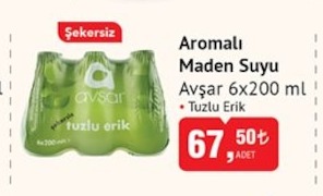 Avşar Aromalı Maden Suyu Tuzlu Erik Şekersiz 6X200Ml