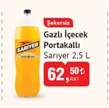 Şekersiz Gazlı İçecek Portakallı Sarıyer 2,5 L