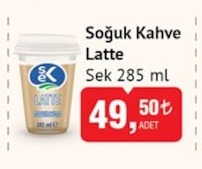 Sek Soğuk Kahve Latte 285 Ml