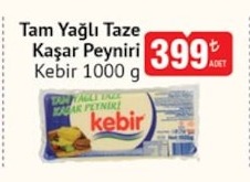 Kebir Tam Yağli Taze Kaşar Peyniri 1000 G