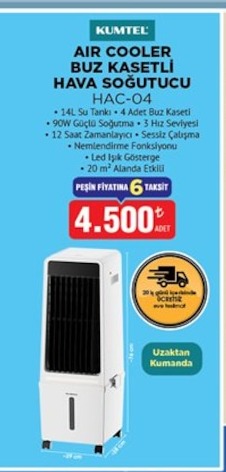 Kumtel Air Cooler Buz Kasetli Hava Soğutucu Hac-04