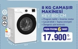 Arçelik 8 Kg Çamaşır Makinesi Key 810 Cm