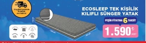 Ecosleep Tek Kişilik Kılıflı Sünger Yatak