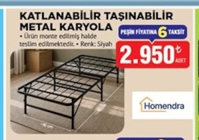 Katlanabilir Taşınabilir Metal Karyola