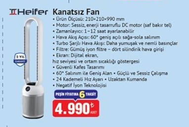Heifer Kanatsız Fan