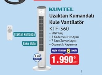 Kumtel Uzaktan Kumandalı Kule Vantilatör Ktf-360