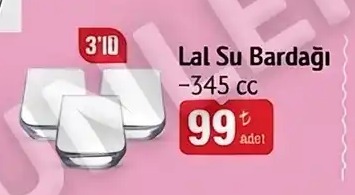 3'Lü Lal Su Bardağı - 345Cc