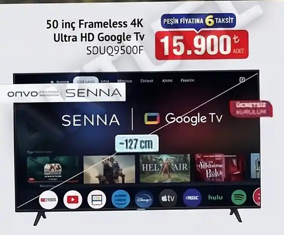 50 Inç Frameless 4K Ultra Hd Google Tv