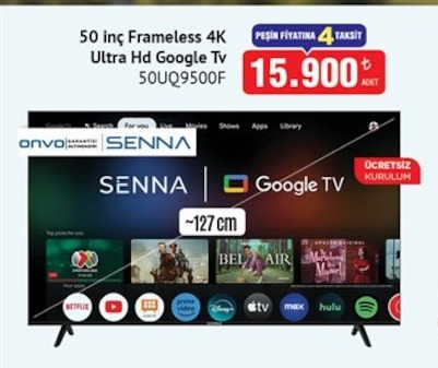 50 Inç Frameless 4K Ultra Hd Google Tv 50Uq9500F