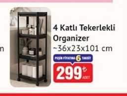 4 Katli Tekerlekli Organizer 36X23X101 Cm