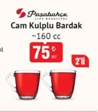Cam Kulplu Bardak 2'Li 160 Cc