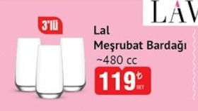 Lal Meşrubat Bardağı 3'Lü 480Cc