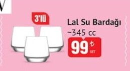 Lal Su Bardağı 3'Lü 345Cc