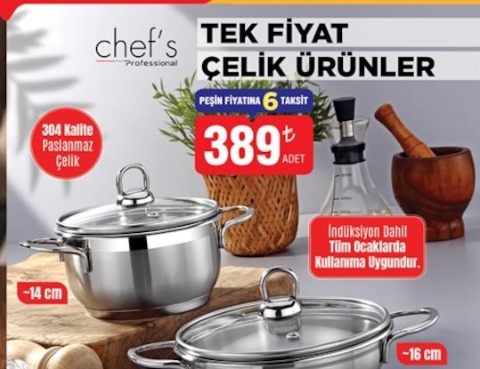 Chef'S Professional Tek Fiyat Çelik Ürünler ~14Cm, ~16Cm