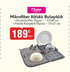 Mikrofiber Altlıklı Bulaşıklık