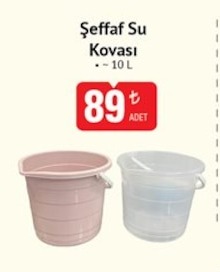 Şeffaf Su Kovası 10L