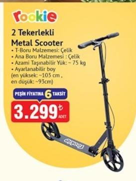 Rookie 2 Tekerlekli Metal Scooter