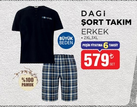 Dagi Sort Takim Erkek 2Xl-3Xl 1 Set