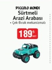 Piccolo Mondi Sürtmeli Arazi Arabası Çek Bırak Mekanizmalı
