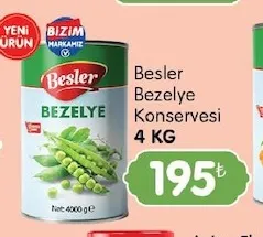 Besler Bezelye Konservesi 4 Kg