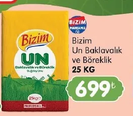 Bizim Un Baklavalık Ve Böreklik 25 Kg