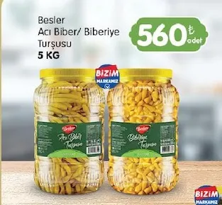 Besler Acı Biber/ Biberiye Turşusu 5 Kg
