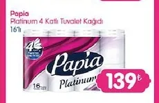Papia Platinum 4 Katlı Tuvalet Kağıdı 16'Lı