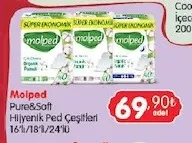 Molped Pure&Soft Hijyenik Ped Çeşitleri 16'Lı/18'Li/24'Lü