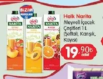 Halk Narita Meyveli İçecek Çeşitleri 1 L (Şeftali, Karışık, Kayısı)