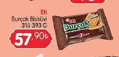 Eti Burçak Bisküvi 3'Lü 393 G