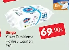 Bingo Yüzey Temizleme Havlusu Çeşitleri 96'Lı