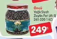 Öncü Yağlı Siyah Zeytin Pet (M-S) 261-320 1 Kg